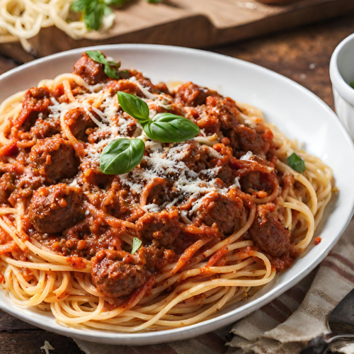 Spicy Sausage Spaghetti Bolognese