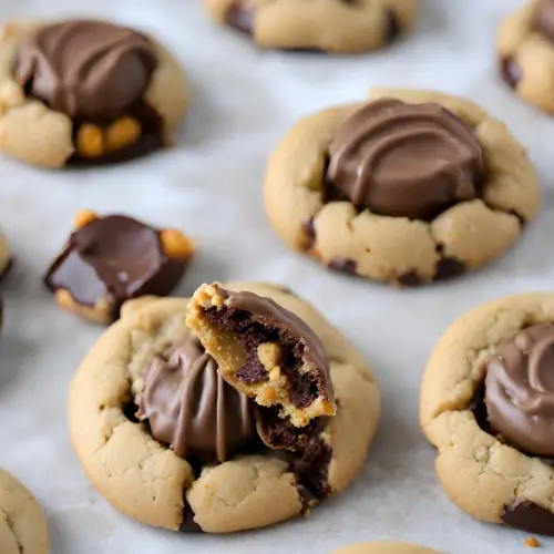 Reese's Cup Stuffed Peanut Butter Blossom Cookies