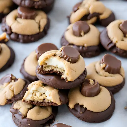 Reese's Cup Stuffed Peanut Butter Blossom Cookies