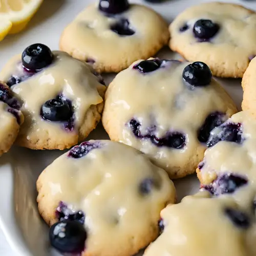 Lemon Glazed Blueberry Cookies