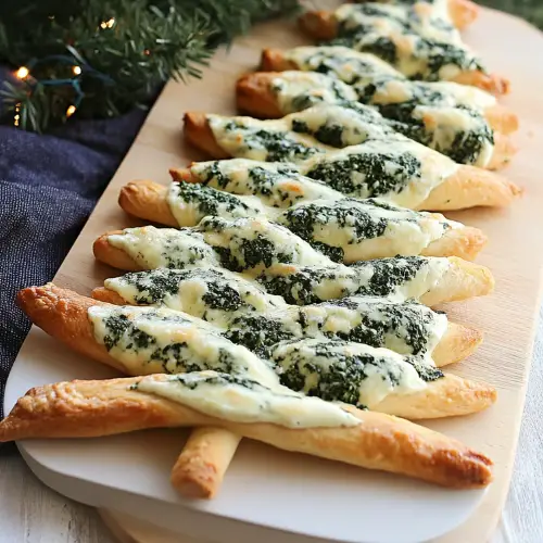 🎄 Christmas Tree Spinach Dip Breadsticks