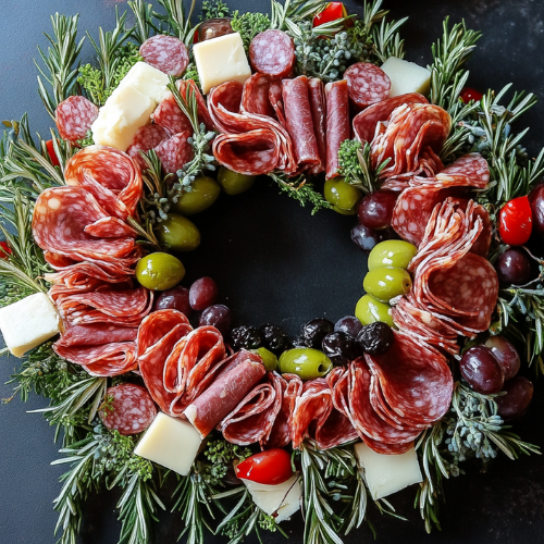 🥖🧀 Charcuterie Wreath – A Festive Holiday Appetizer! 🎄✨