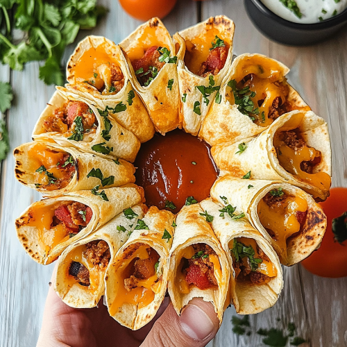 🧀🌮 Blooming Quesadilla Ring – The Ultimate Party Appetizer!
