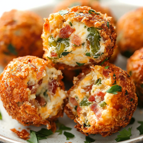 🥓🌶️ Bacon Jalapeño Popper Cheese Balls – The Perfect Bite-Sized Appetizer!