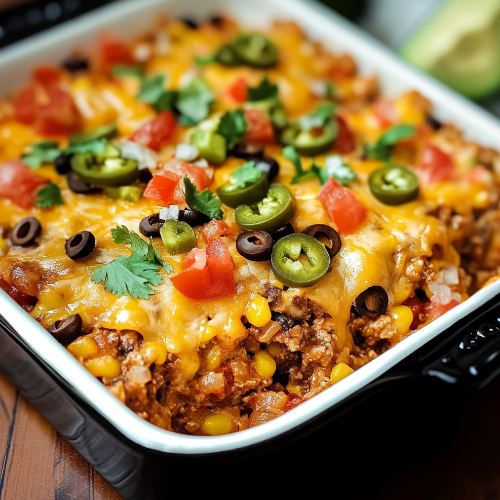 🌮 Ground Beef Taco Casserole