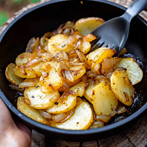 Easy Pan-fried potatoes and onions