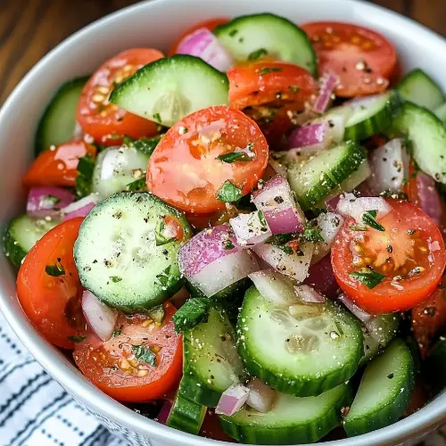 Easy Cucumber Tomato Onion Salad