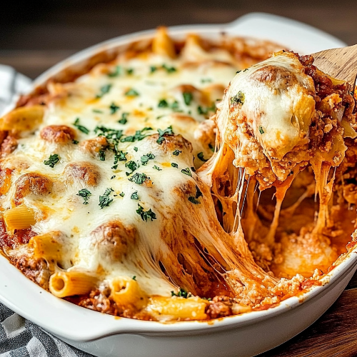 Paula Deen’s Meatball Pasta Casserole