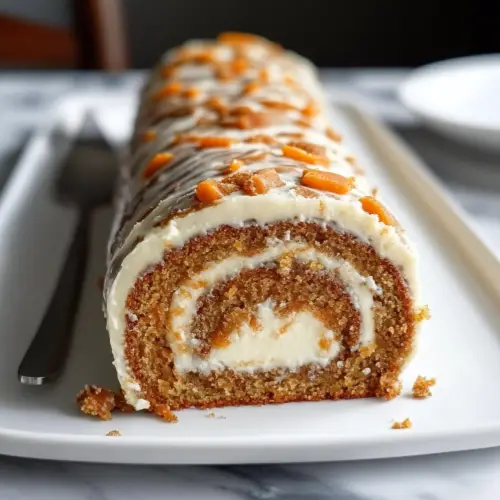 🥕 Carrot Cake Roll with Cream Cheese Frosting